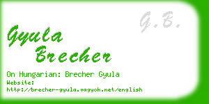 gyula brecher business card